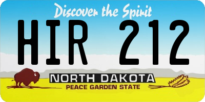 ND license plate HIR212