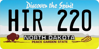 ND license plate HIR220