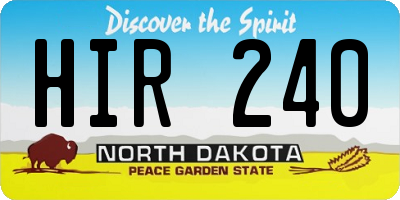 ND license plate HIR240