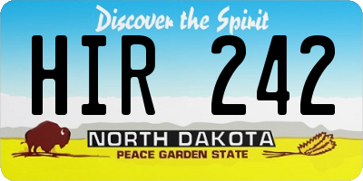 ND license plate HIR242