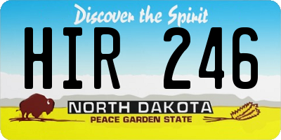 ND license plate HIR246