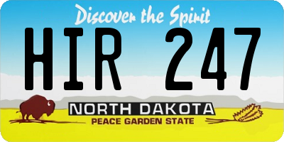 ND license plate HIR247