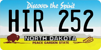 ND license plate HIR252