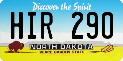 ND license plate HIR290