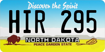 ND license plate HIR295