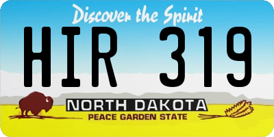 ND license plate HIR319