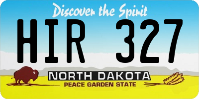 ND license plate HIR327