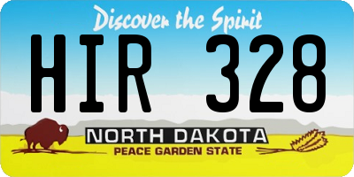 ND license plate HIR328