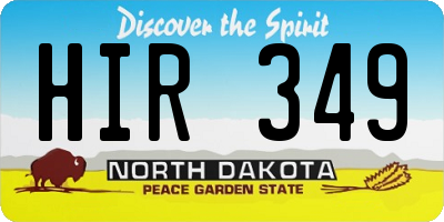 ND license plate HIR349