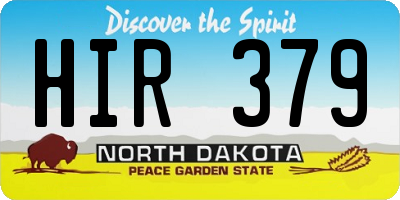 ND license plate HIR379
