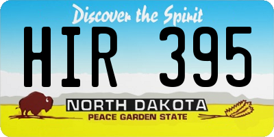 ND license plate HIR395