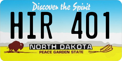 ND license plate HIR401