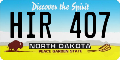 ND license plate HIR407