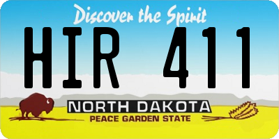 ND license plate HIR411