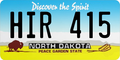 ND license plate HIR415
