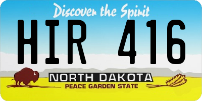 ND license plate HIR416