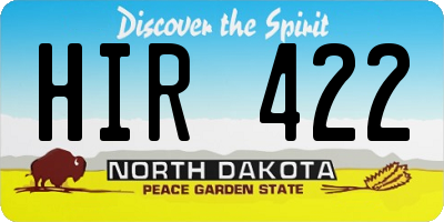 ND license plate HIR422