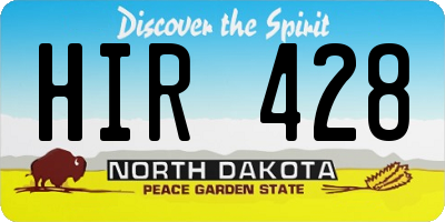 ND license plate HIR428