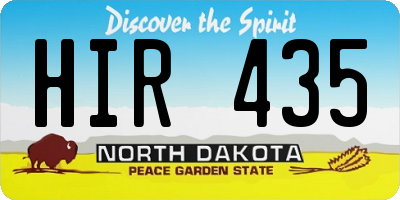 ND license plate HIR435