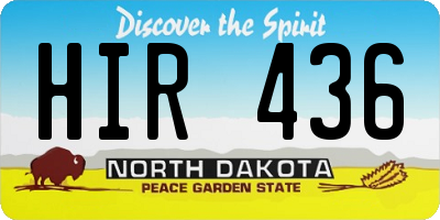 ND license plate HIR436