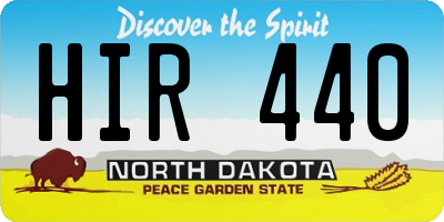 ND license plate HIR440