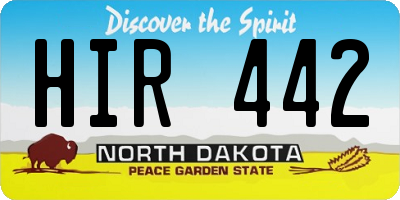 ND license plate HIR442