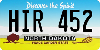 ND license plate HIR452