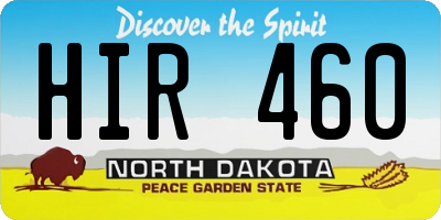 ND license plate HIR460