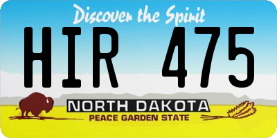 ND license plate HIR475