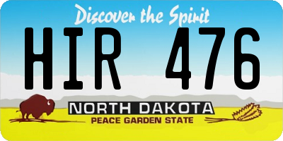 ND license plate HIR476