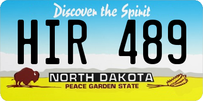 ND license plate HIR489
