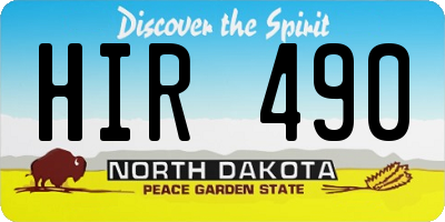 ND license plate HIR490