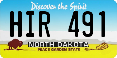 ND license plate HIR491