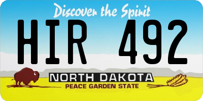 ND license plate HIR492