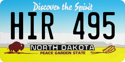 ND license plate HIR495