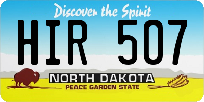 ND license plate HIR507