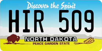 ND license plate HIR509