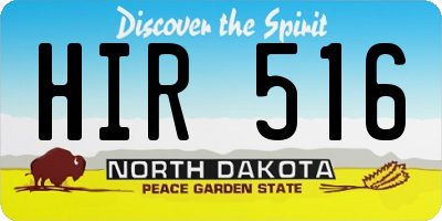 ND license plate HIR516