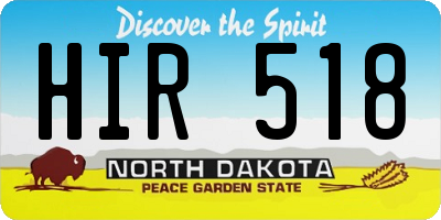 ND license plate HIR518