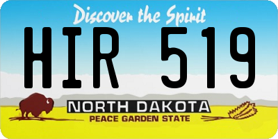 ND license plate HIR519