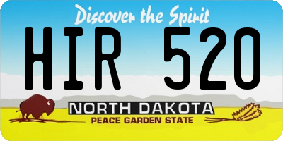 ND license plate HIR520