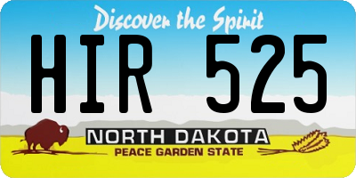 ND license plate HIR525