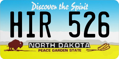ND license plate HIR526