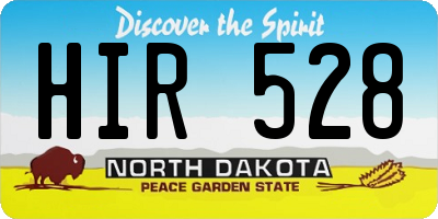 ND license plate HIR528