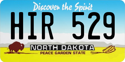 ND license plate HIR529