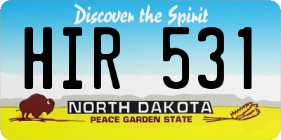 ND license plate HIR531