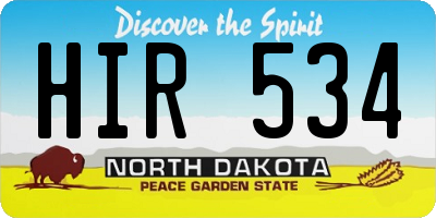 ND license plate HIR534