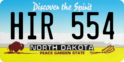 ND license plate HIR554