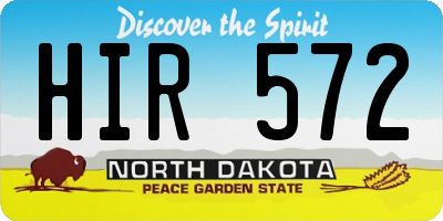 ND license plate HIR572