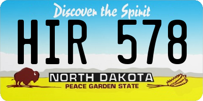 ND license plate HIR578